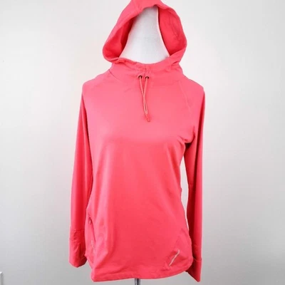 Layer8 Neon Orange Fleece Line Hoodie Athletic Large Women Long Sleeve Thumb  - Image 1 of 4