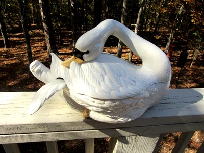 Cerámica vintage / CISNE / SOPA / CUCHARÓN DE PLUMAS / ¡Excelente! Foto 1 de 4