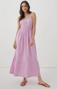 Pact Coastal Double Gauze Cami Maxi Dress in Lilac Pink Size XS - Picture 1 of 7