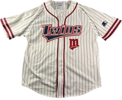 Camiseta deportiva vintage Starter Minnesota Twins Kirby Puckett para hombre talla L cosida a rayas Foto 1 de 4