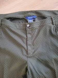 Doncaster Collection Womens Plus Sz 22W Pants Geometric Print Green Black - Picture 1 of 11