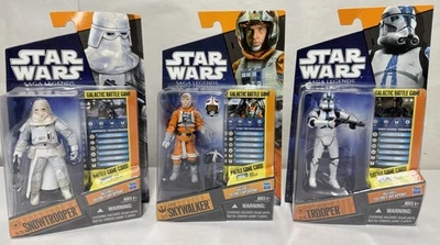 Figura 3x Star Wars Saga Legends 2010 Snowtrooper, Skywalker, Trooper Galactic - Imagem 1 de 4