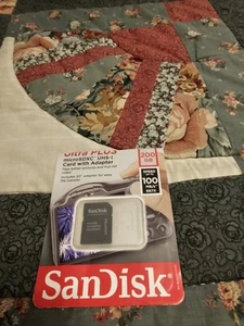 SANDISK ULTRA PLUS MICRO SDX UHS-1 CARD WITH ADAPTER 200 GB FACTORY SEALED - Picture 1 of 7
