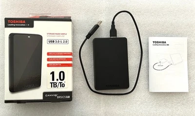 Toshiba Canvio Basics 3.0 1TB External Hard Drive HDTB110XK3BA TESTED - Image 1 of 3