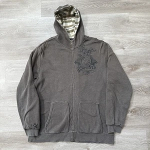 Vintage Quicksilver Hoodie Blanket Lined Full Zip 90s Y2K Surf Skate Men’s XXL - Picture 1 of 11