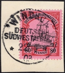 Kolonien DSW Mi.-Nr. 19 klarer Stempel Windhuk Briefstück 22.10.1903 - Bild 1 von 1