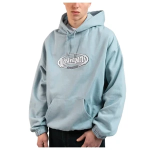 WASTED FELPA CAPPUCCIO BOXY FIT RICAMO LIGHT BLUE adulto Originale 100% - Imagen 1 de 4