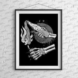 Burn it Down Art Print - Tattoo, Office, Alt, Alternative, illustration, Cute, r - Picture 1 of 3