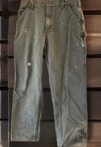 Carhartt Pant Distressed Mens 36x32 Canvas Distressed Paint Chore Rustic Retro - Picture 1 of 22