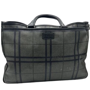 COACH F71072 Gray Black Tattersall Metropolitan Tote Messenger Briefcase Bag - Picture 1 of 14