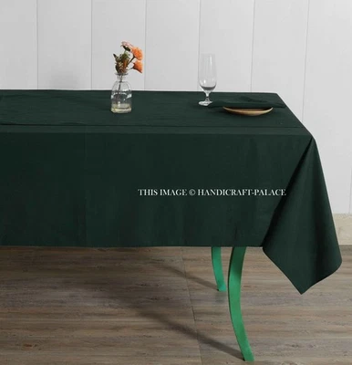 Rectangle Square Tablecloth Table Cover Solid Pattern Dining Table Cloth Cotton - Image 1 of 4