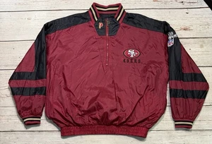 Vtg 90s San Francisco 49ers NFL Pro Player Jacket Mens Sz XL Reversible 1/4 Zip - Picture 1 of 22