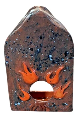 Handmade Stoneware Pottery High Fire Ceramic Glazed Shrine  Candle Holder. - Image 1 of 4