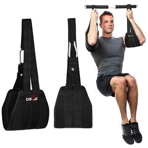 DEFY New Ab Straps for Abdominal Pullup Bar Muscle Building Hanging Strap Black