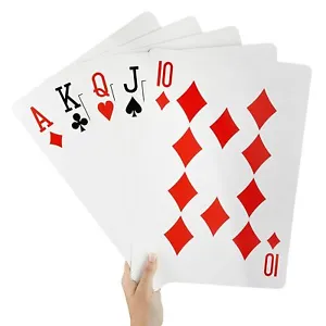 Extra Large Jumbo Plastic Playing Cards Pack of 52 Giant 37 x 26cm Outdoor Deck - Picture 1 of 8