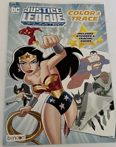 Justice League Unlimited DC Color and Trace 2018 w/stickers! Wonder Women Batman - Picture 1 of 12