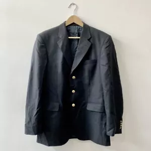 Vintage Aquascutum London Herren Schwarz Blazer Sakko 40 R Goldknöpfe Taschen - Bild 1 von 16