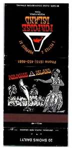 Porpoise Island Hula Dolphin Hawaiian Theatre Pidgeon Forge TN Matchbook Covr B3 - Picture 1 of 2