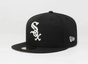 New Era 59Fifty Men Women Cap MLB Basic Chicago White Sox Black Fitted Size Hat - Picture 1 of 5