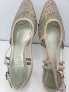 VANELi di notte Platinum Ankle Strap Heels Size 8.5 - Picture 1 of 8