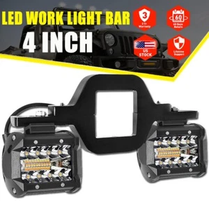 Tow Hitch Mounting Bracket + 4" LED Light Bar Pods Backup Reverse Truck ATV 4WD - Picture 1 of 12
