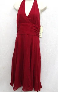 Maggy London rotes Damenkleid 6 V-Ausschnitt ärmellos Bodydoll formell Party Hochzeit - Bild 1 von 4