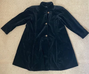 Vintage PORTRAIT de Ball Black Velvet Women’s Long Coat Women's Size 8 80s - Picture 1 of 10