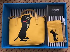 New Marc Tetro Dachshund Yellow Mini Tote Purse + Card Case Wristlet ~ NWT