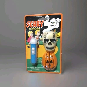 VTG Halloween Scary Flashlight 70s New Old Stock JOL Skull Hong Kong - Picture 1 of 2