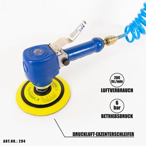 Mauk Druckluft Schleifer Exzenterschleifer Schleifmaschine 150mm inkl. Scheiben - Bild 1 von 12