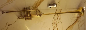 Flag trumpet Coronation Style Pure Brass Made W/Case & Mouthpiece Brass Polish - Picture 1 of 15
