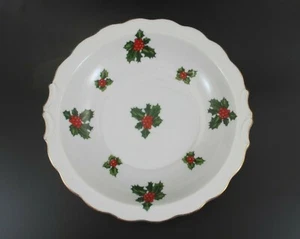 Lefton Holiday Bowl Christmas Holly and Berries 7941 - Picture 1 of 10