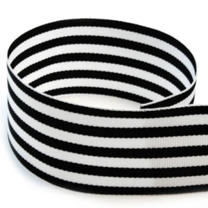 5 Yards 1,5 Zoll Captain schwarz weiß Streifen Monarch gewebt Ripsband zum Selbermachen - Bild 1 von 2