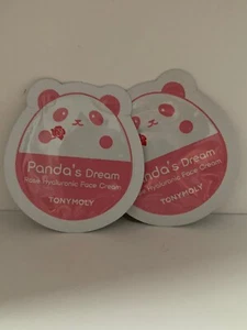 New 2x TonyMoly Panda's Dream Rose Hyaluronic Face Cream Packet 1g Each Travel - Picture 1 of 2