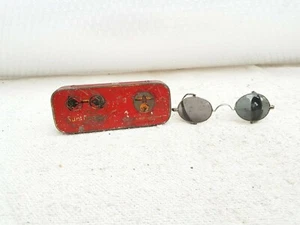 1930s Vintage Locket Brand Sun Goggles Adv Tin Original Goggles Japan TB911 - Picture 1 of 7