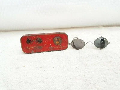 1930s Vintage Locket Brand Sun Goggles Adv Tin Original Goggles Japan TB911 - Image 1 of 4