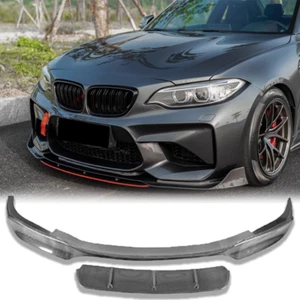 CARBON FIBER FRONT LIP FIT 2012 2013 2014 2015 2016 2017 BMW M5 F10 4DR V STYLE - Picture 1 of 6