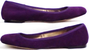 LANDS' END size 6B purple suede ballet flats cushioned insoles leather uppers - Picture 1 of 16