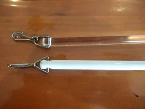 CURTAIN WAND OR FLICK STICK 100cm CLEAR PLASTIC OR WHITE METAL BLIND PART - Picture 1 of 6