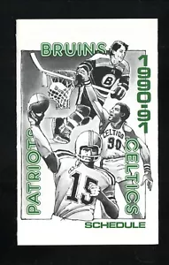 1990-91 Boston Bruins Celtics Patriots Pocket Schedule First Federal Savings - Picture 1 of 2