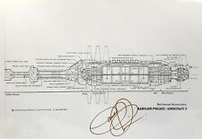 BABYLON 5 : BABYLON 5 SPACE STATION A3 BLUEPRINT SIGNED BY CLAUDIA CHRISTIAN