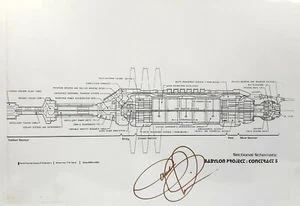 BABYLON 5 : BABYLON 5 RAUMSTATION A3 BAUPLAN SIGNIERT VON CLAUDIA CHRISTIAN - Bild 1 von 3