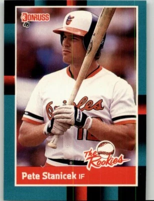 1988 Donruss The Rookies Pete Stanicek #15 Baltimore Orioles - Image 1 of 2