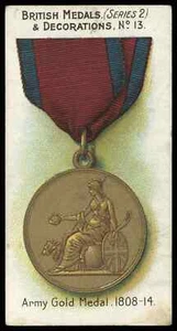 Taddy - 'British Medals & Decorations (S2)' (c1905) - Army Gold Medal 1808-14 - Picture 1 of 2