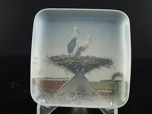 Royal Copenhagen Bing & Grondahl Square Porcelain Plate The Stork's Nest - Picture 1 of 5