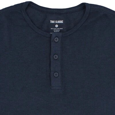 True Classic Men's Shirt, Long Sleeve Waffle Henley style Crew Neck, MSRP $35 - Image 1 of 4
