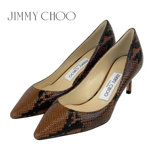 decolte JIMMY CHOO pelle mai usate, marrone nero pitone taglia 34 stiletto punta - Foto 1 di 8