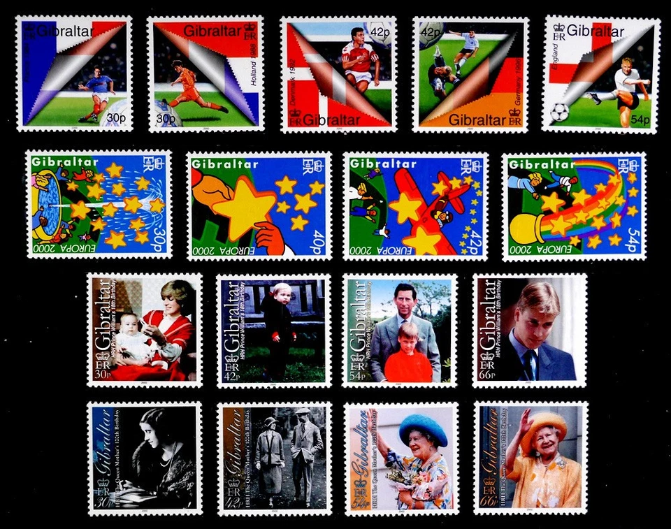 GIBRALTAR, BRITÁNICO: 2000 SELLOS COMO NUEVOS NUNCA ARTICULADOS CONJUNTOS SONIDO Foto 1 de 1