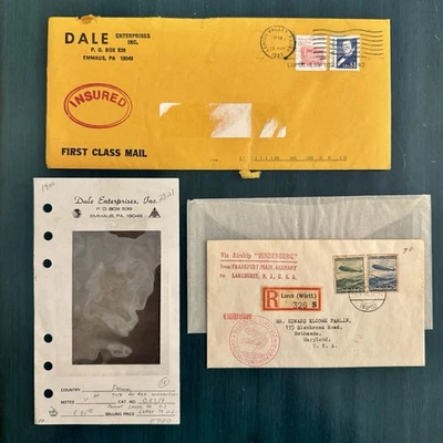 HINDENBURG Airship DE COLECCIÓN 1936 MATASELLOS ALEMANIA - NJ Sobre DALE ENTERPRISES Foto 1 de 4