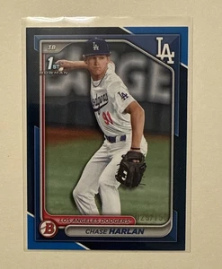 2024 Bowman Draft Chase Harlan Blue 1st RC # 029/150 LA Dodgers - Picture 1 of 2